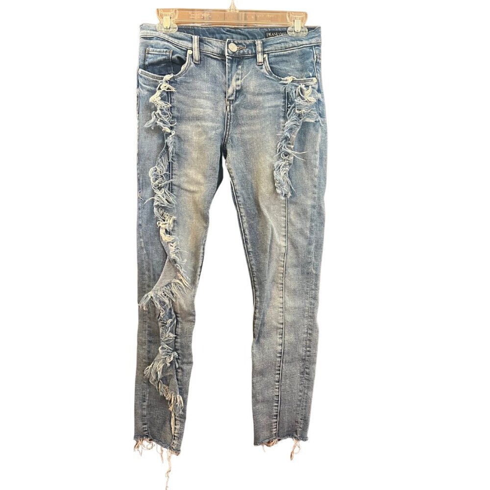 Blank NYC Ruffled Fray Light Wash Jeans